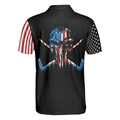 8-ball American Flag Short Sleeve Pattern Wet Paint Skull Golf Polo Shirt Dark Theme American Flag Polo Shirt Best Golf Shirt For Men - 4