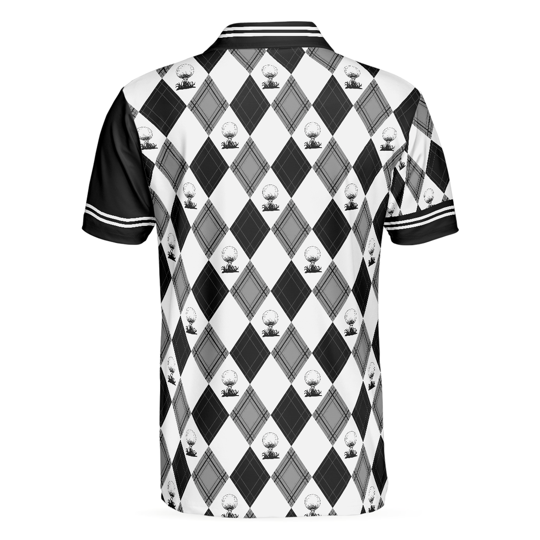 I Made A Bogey On Every Hole Polo Shirt Black And White Argyle Pattern Polo Shirt Cool Golf Shirt For Men - 1