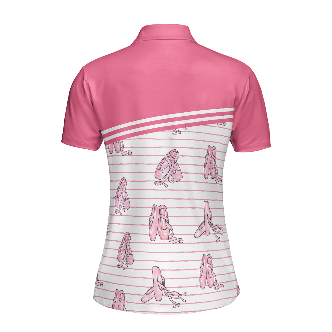 Ballerina Short Sleeve Women Polo Shirt Pink Ballet Polo Shirt Design For Ladies Gift For Ballet Dancer - 1