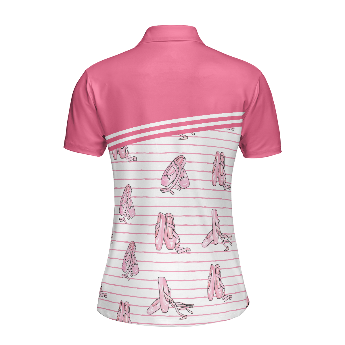 Ballerina Short Sleeve Women Polo Shirt Pink Ballet Polo Shirt Design For Ladies Gift For Ballet Dancer - 2