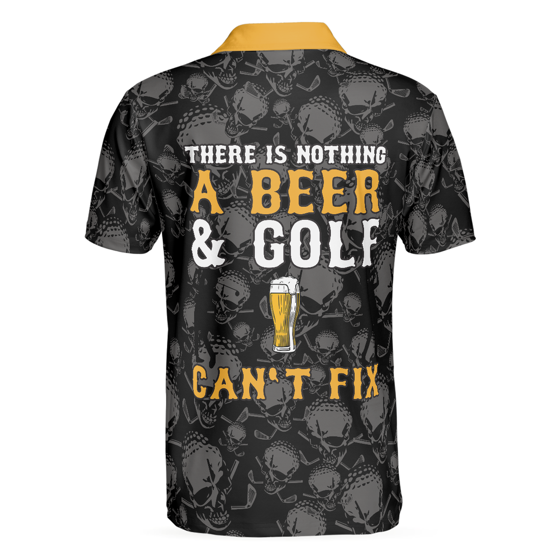 There Is Nothing A Beer And Golf Cant Fix V2 Polo Shirt Skull Plaid Pattern Golf Shirt Best Golf Drink Shirt - 1