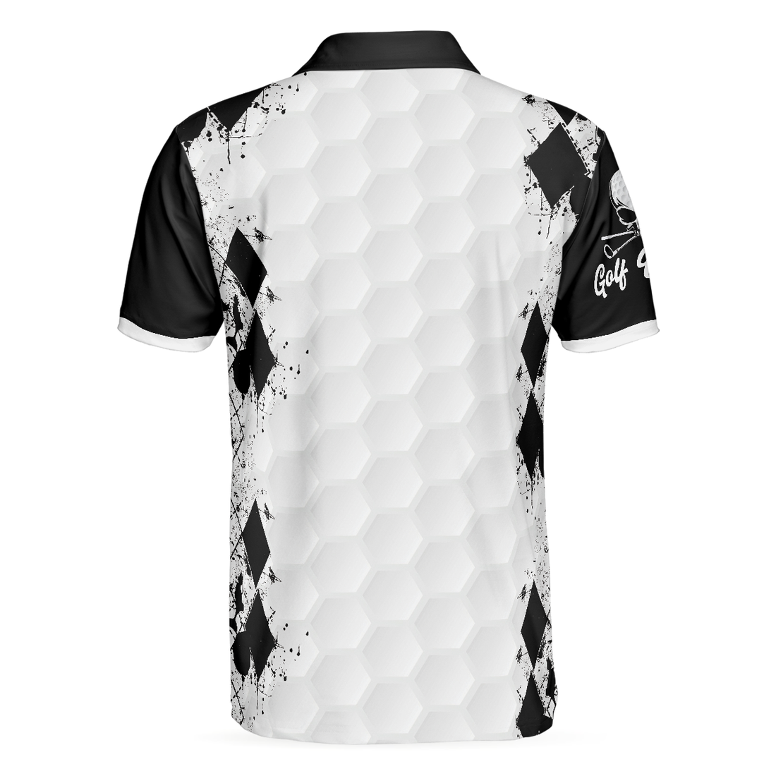 Skull Golf Reaper Polo Shirt Black And White Argyle Pattern Polo Shirt Best Golf Shirt For Men - 1