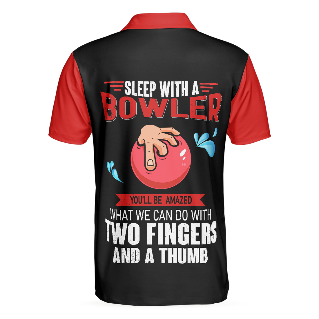 Sleep With Bowler Polo Shirt Black And Red Bowling Short Sleeve Polo Shirt Funny Shirt With Sayings - 1