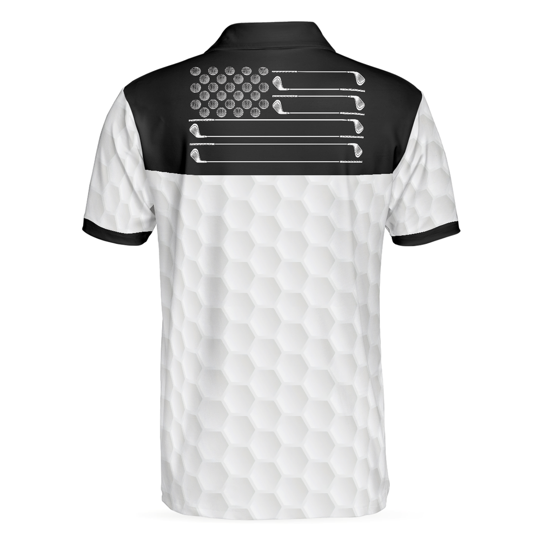 Golf Ball Pattern Skull Polo Shirt Black And White American Flag Polo Shirt Best Golf Shirt For Men - 1