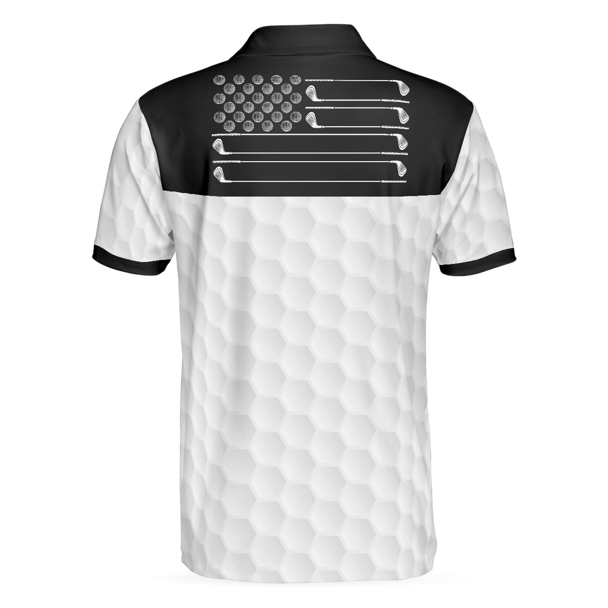 Golf Ball Pattern Skull Polo Shirt Black And White American Flag Polo Shirt Best Golf Shirt For Men - 2