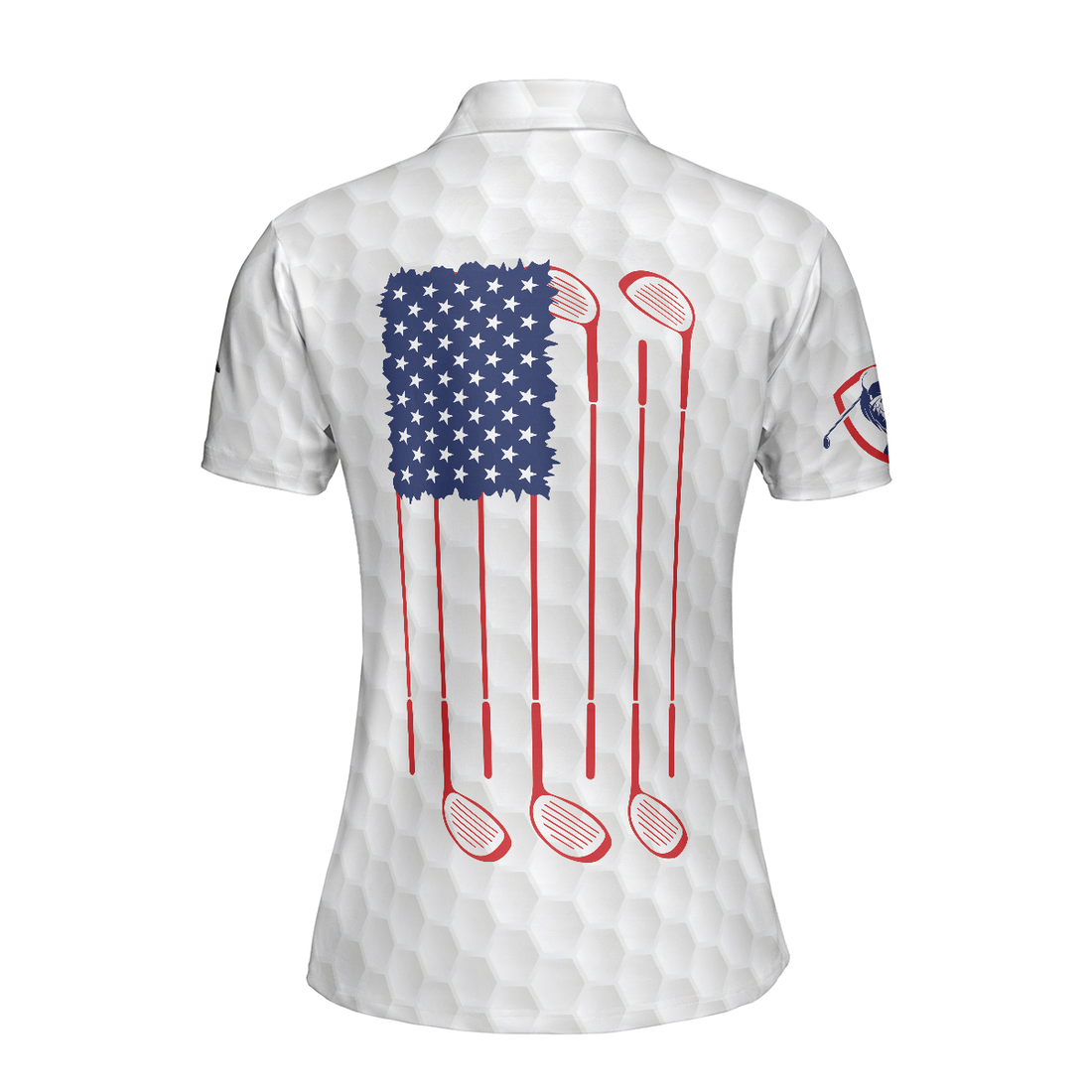 American Flag With Argyle Pattern Golf Short Sleeve Women Polo Shirt Best Female Golf Gift Idea - 1