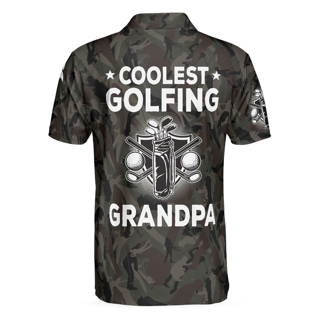 Coolest Golfing Grandpa Camouflage Pattern Golf Polo Shirt - 1