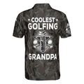 Coolest Golfing Grandpa Camouflage Pattern Golf Polo Shirt - 2