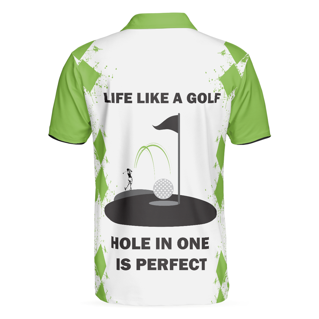 Hole In One Is Perfect Polo Shirt White And Green Golf Shirt For Men - 1