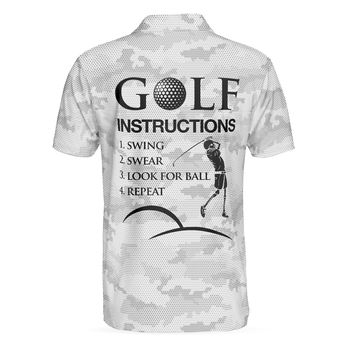 Golf Instructions Triangle And Camouflage Pattern Polo Shirt - 2