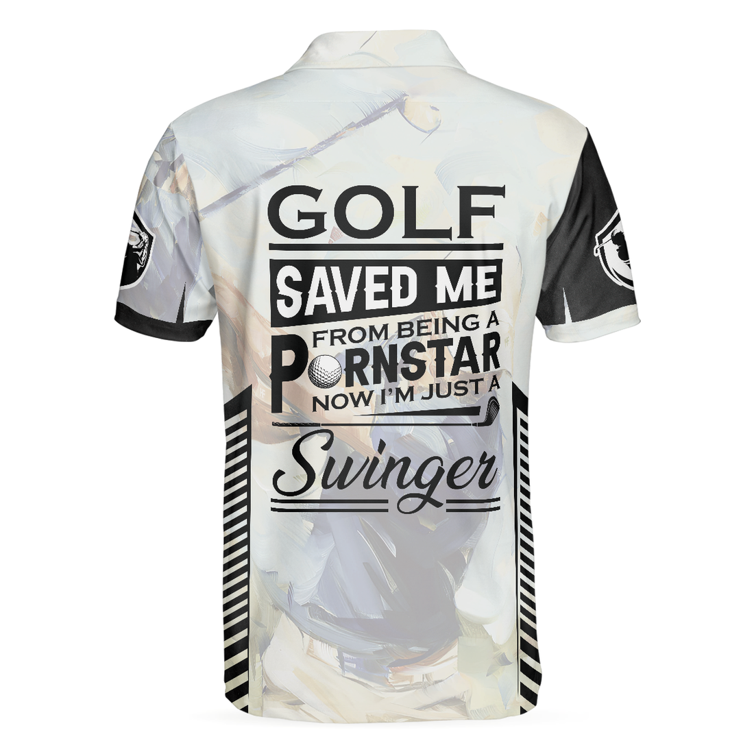 Golf Saved Me Golfing Polo Shirt Black And White Polo Shirt Best Golf Shirt For Men - 1