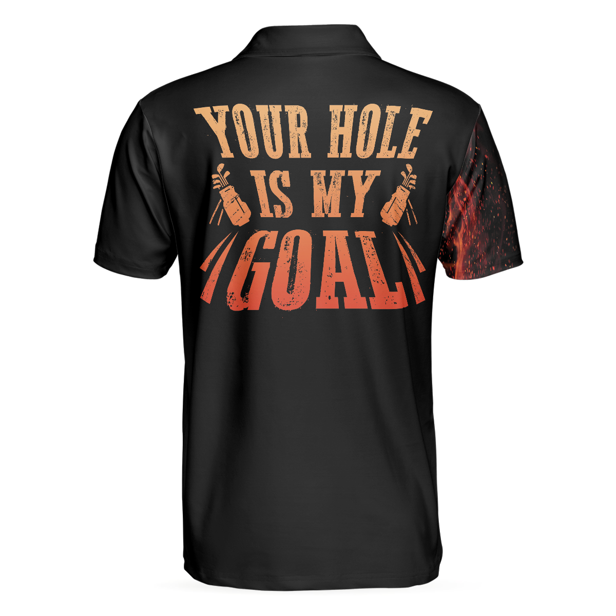 Your Hole Is My Goal Golf Polo Shirt Black Flame Fragmented Golfer Polo Shirt Best Golf Shirt For Men - 2