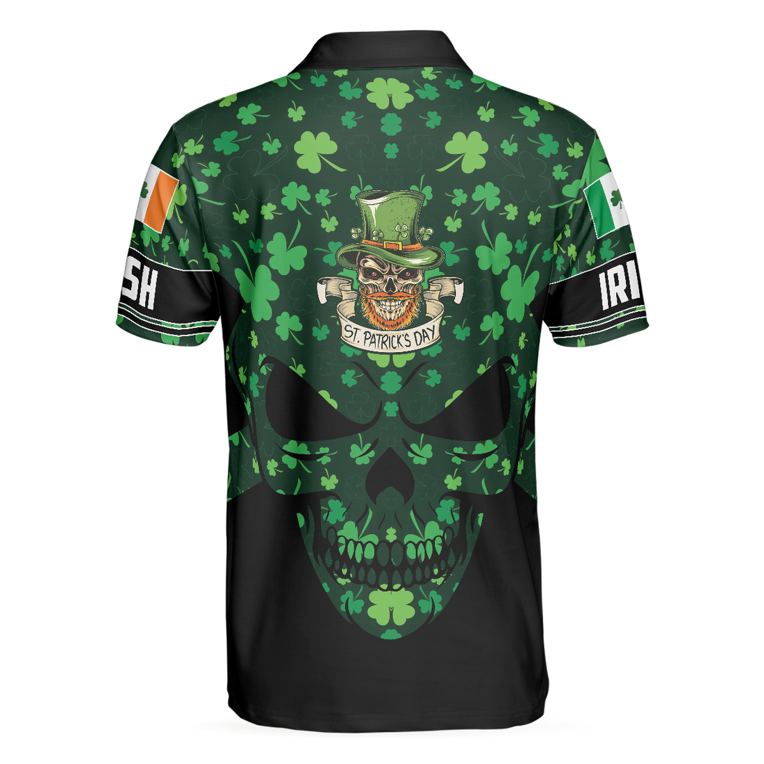 St Patricks Day Skull Polo Shirt Cool Skull St Patricks Day Polo Shirt St Patrick Shirt For Men - 1