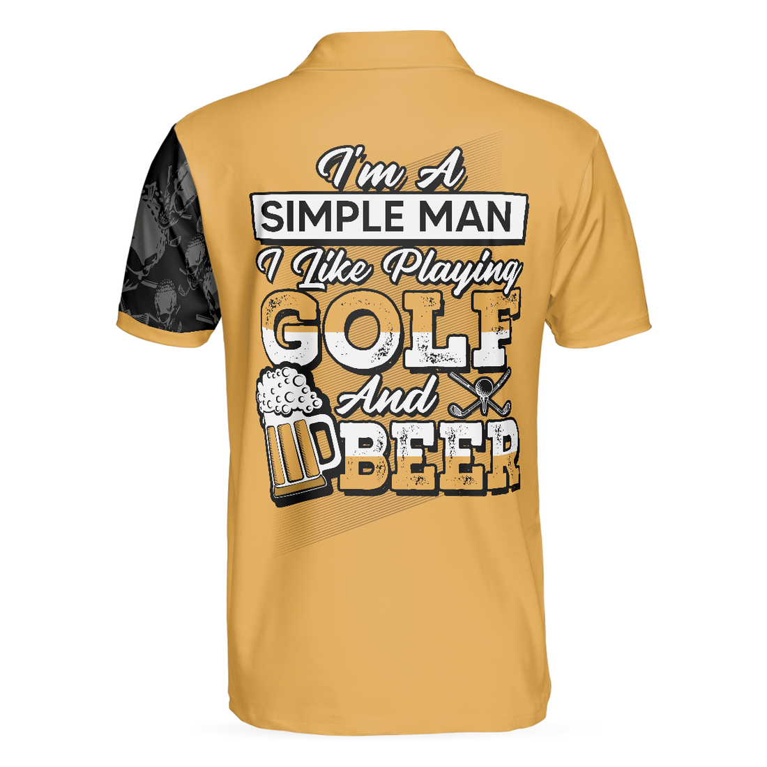 Im A Simple Man I Like Playing Golf And Beer Polo Shirt Cool Ball Pattern Shirt With Sayings Best Gift For Golfers - 1