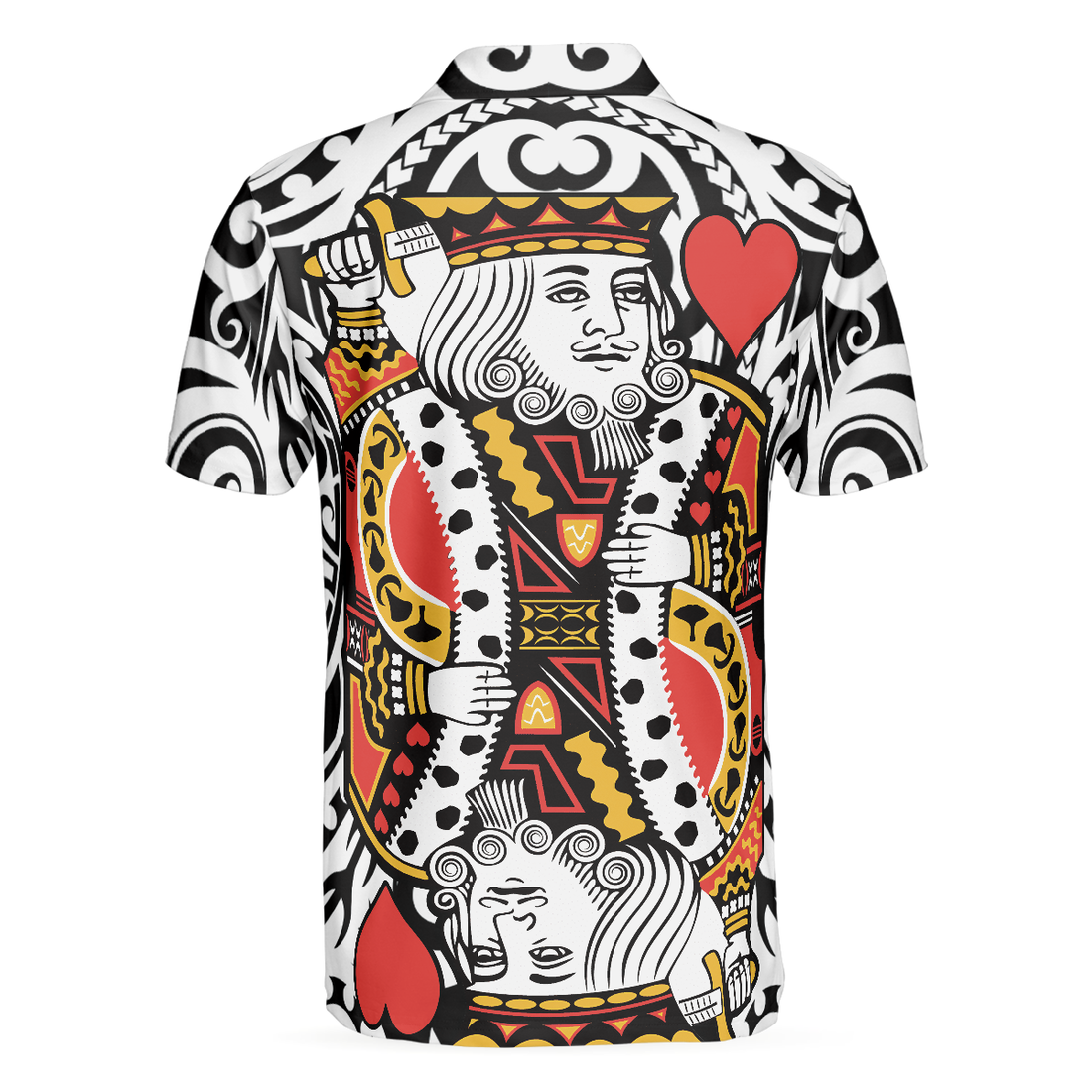 Poker King Of Heart Short Sleeve Polo Shirt Playing Card Polo Shirt Best Poker Shirt For Men - 1