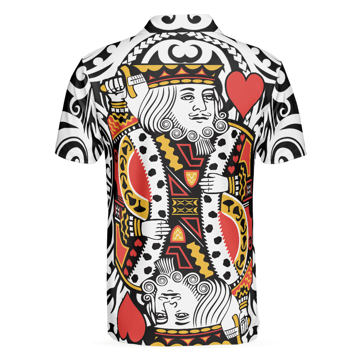 Poker King Of Heart Short Sleeve Polo Shirt Playing Card Polo Shirt Best Poker Shirt For Men - 2