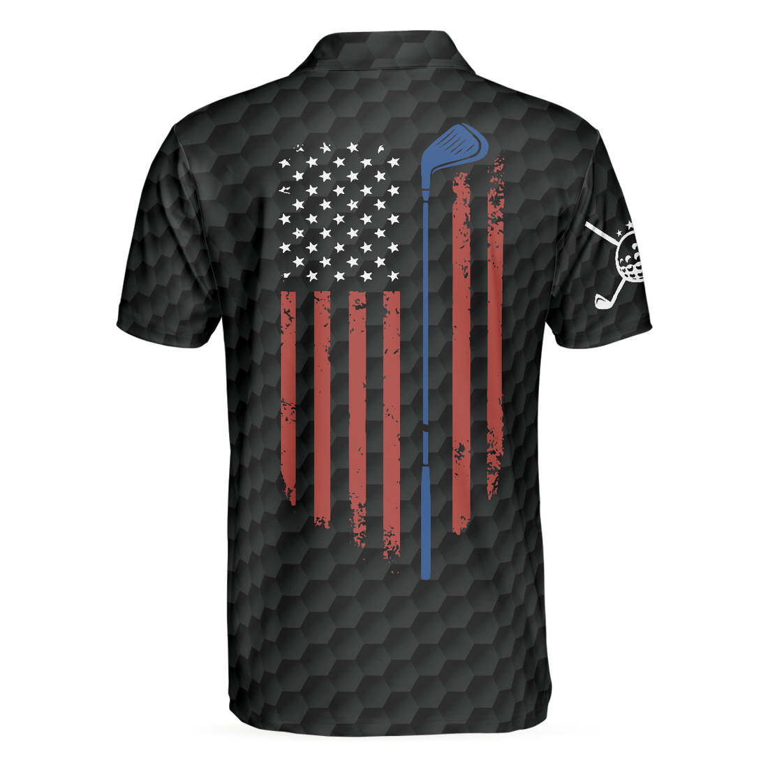 American Flag Teared Golf Pattern Golf Polo Shirt Best Golfing Shirt Design For Patriotic Golfers - 1