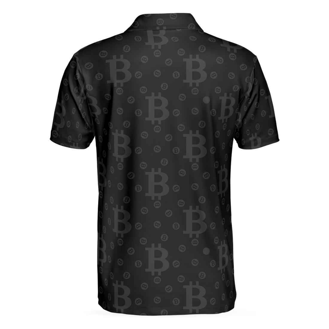 Bitcoin Golden Heartbeat Polo Shirt Black Bitcoin Shirt For Adults Cryptocurrency Short Sleeve Polo Shirt - 1