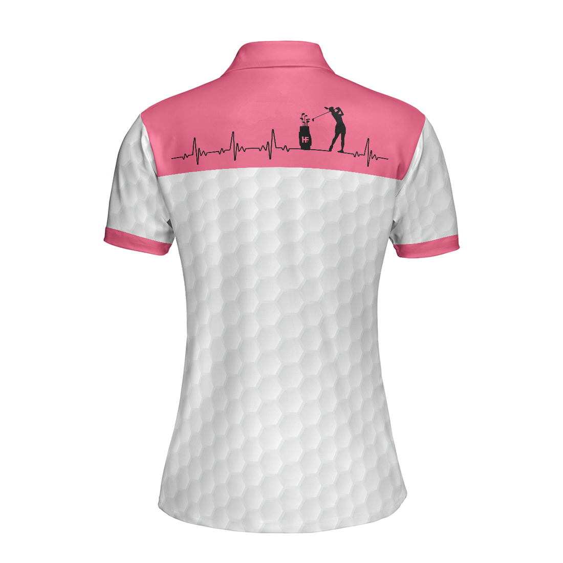 Golf Is My Heart Pink Golf Short Sleeve Women Polo Shirt - 1