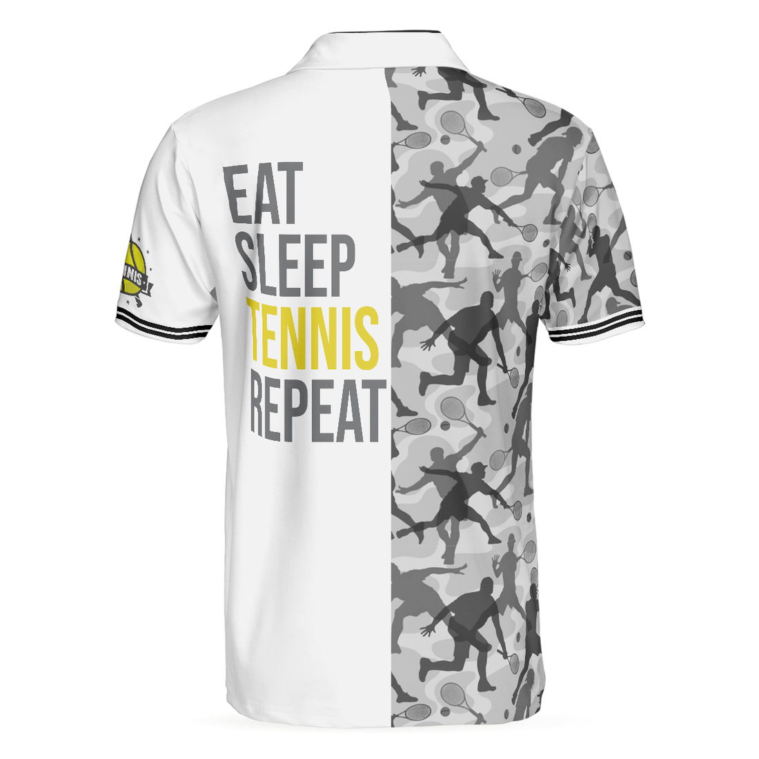 Eat Sleep Tennis Repeat Polo Shirt Tennis Shirt For Male Players Best Tennis Themed Polo Shirt - 1