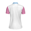 Queen Of The Lanes Pink And Blue Bowling Short Sleeve Women Polo Shirt Bowling Shirt For Ladies - 2