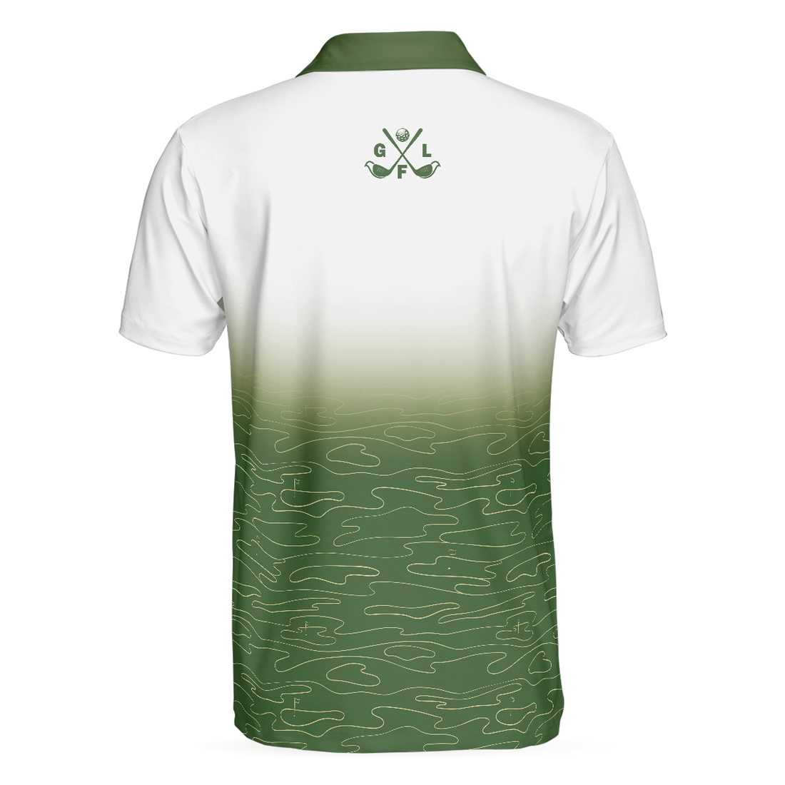 Talk Birdie To Me Golf Polo Shirt White And Green Abstract Grass Pattern Golfing Polo Shirt Best Golf Shirt For Men - 1