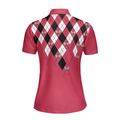 Tennis Shirt With Argyle Pattern Short Sleeve Women Polo Shirt - 2