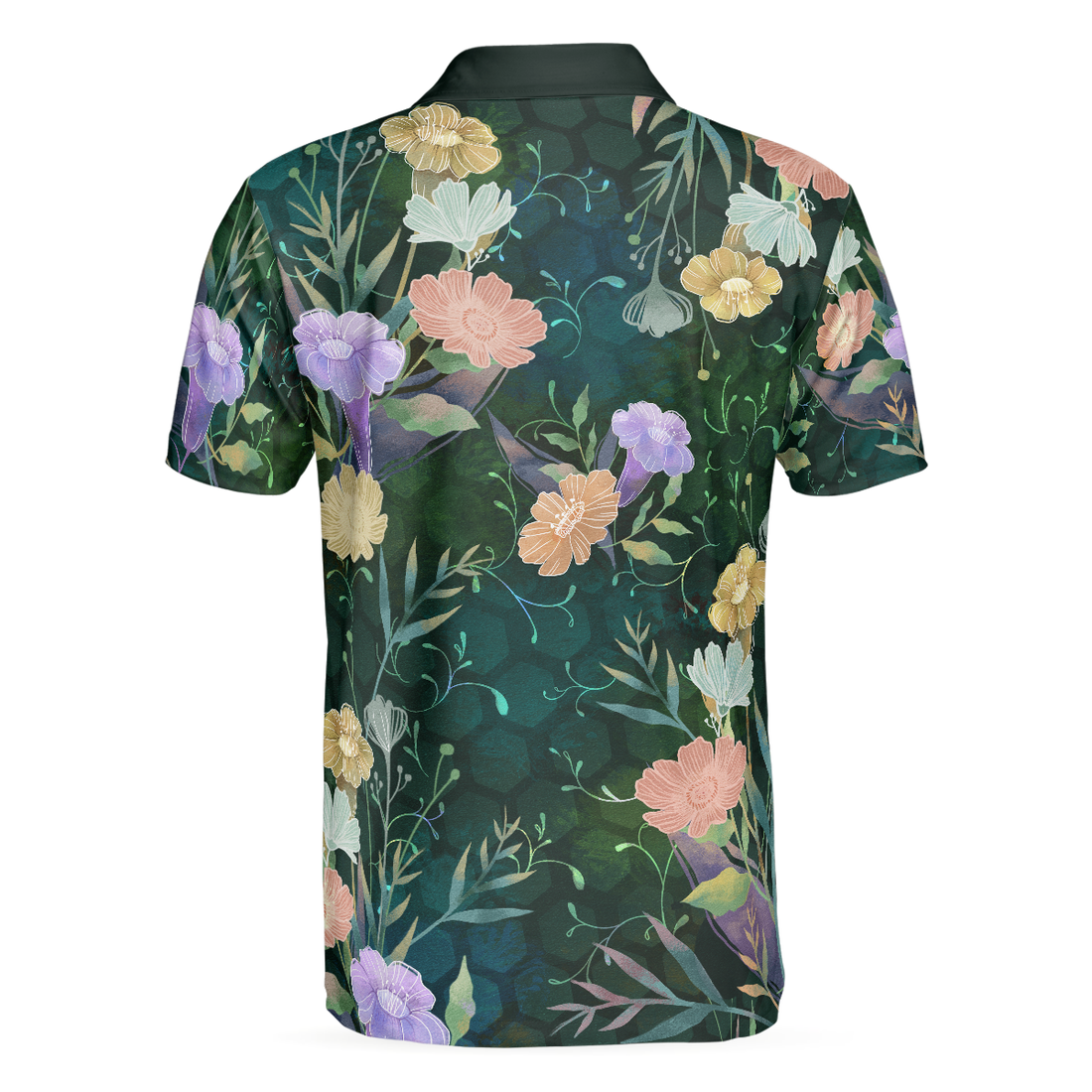 Vintage Floral Golf Texture Polo Shirt For Men - 1