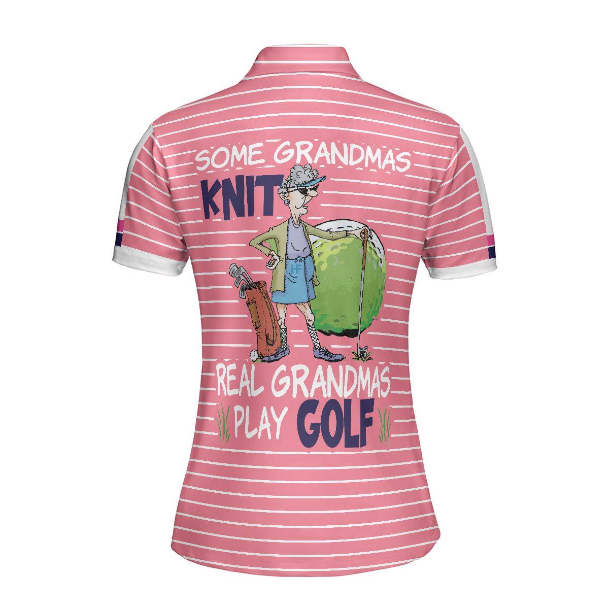 Some Grandmas Knit Real Grandmas Play Golf Short Sleeve Women Polo Shirt Funny Golf Shirt For Female Players - 2