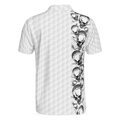 Golfing Skull Golf Ball And Clubs Shirt Polo Shirt Golf Pattern Polo Shirt Black And White Golf Shirt For Men - 2