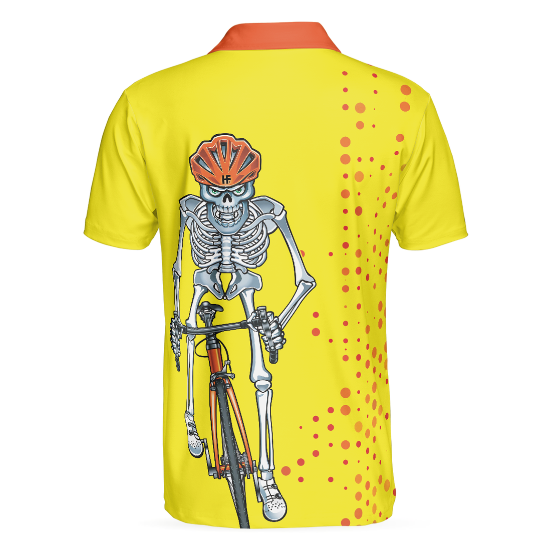 Just Enjoy The Ride Short Sleeve Polo Shirt Yellow Skeleton Cyclist Polo Shirt Best Cycling Shirt For Men - 1