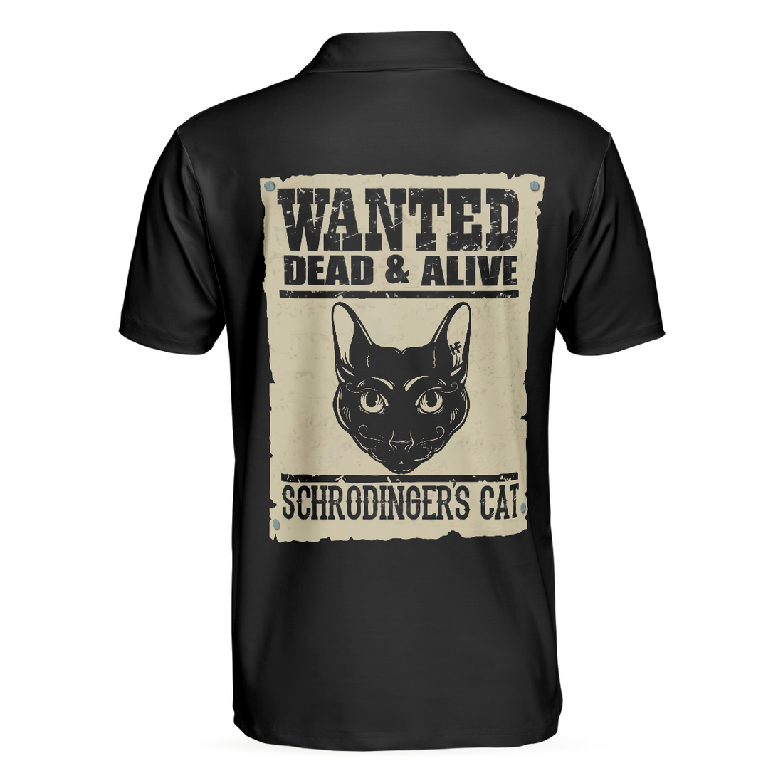 Wanted Dead  Alive Schrodingers Cat Black Polo Shirt For Men - 1