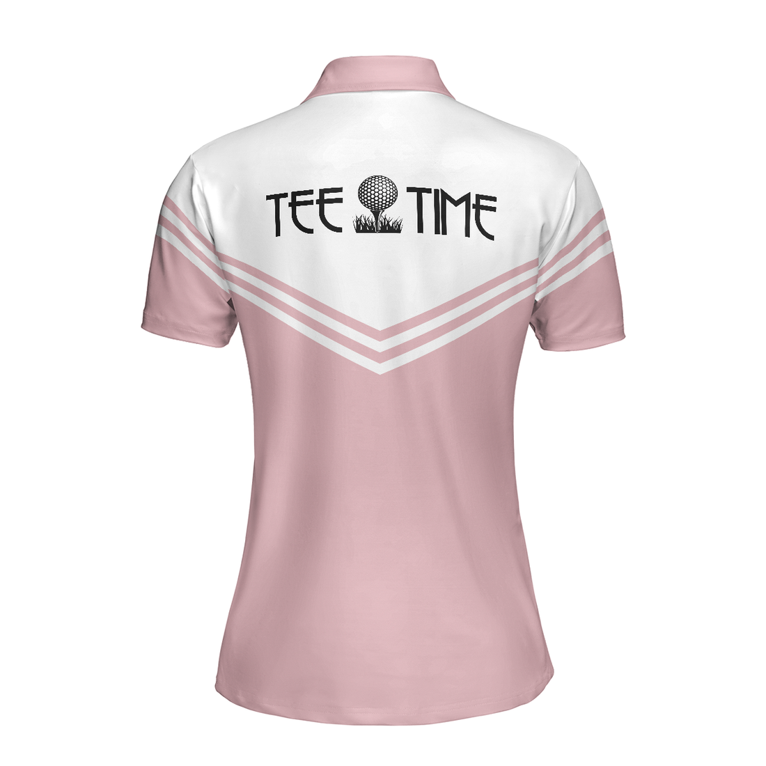 Tee Time Golf Short Sleeve Women Polo Shirt White And Pink Golf Shirt For Ladies - 1