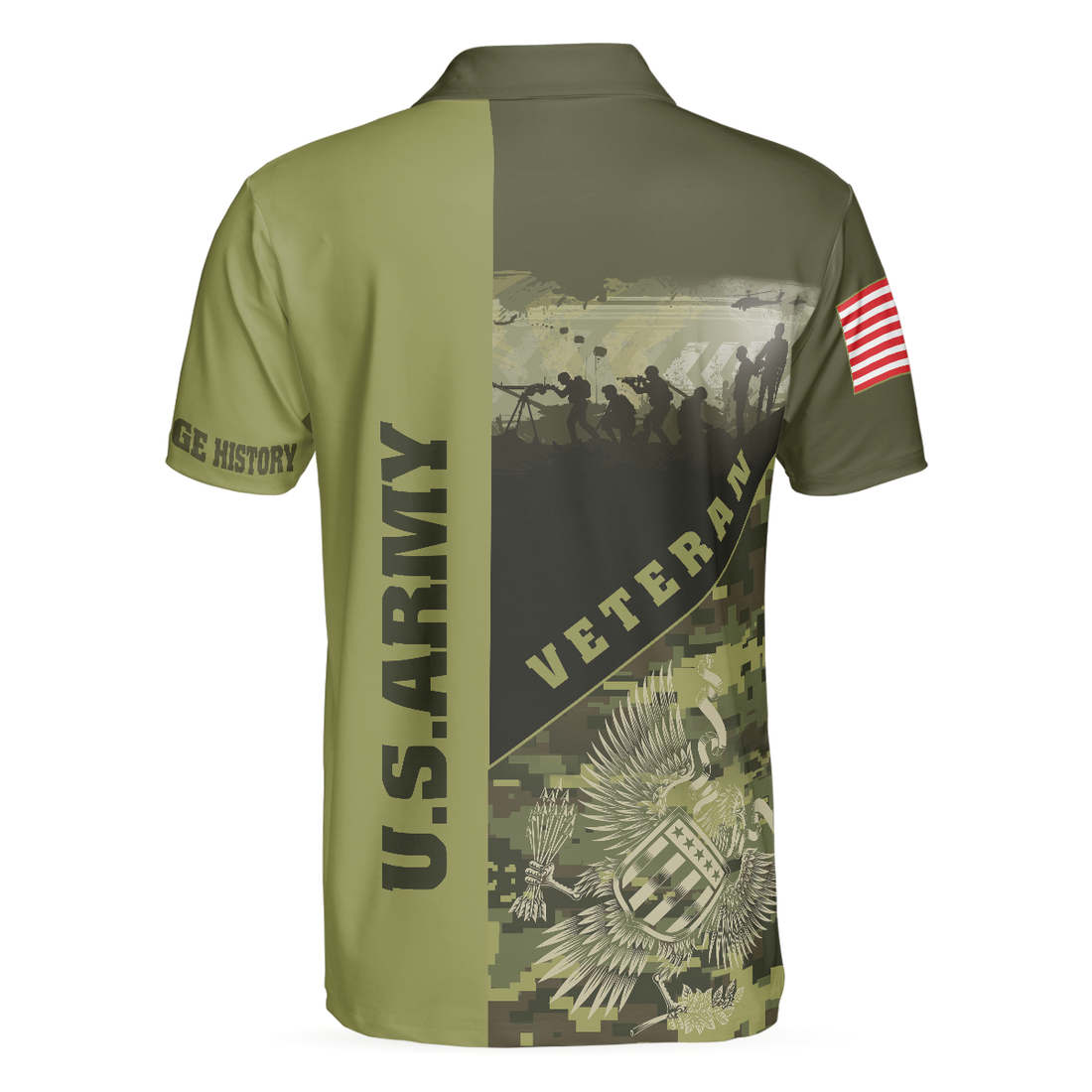 US Army Veterans Cant Change History Green Veteran Polo Shirt Patriotic Veteran Shirt For Men - 1