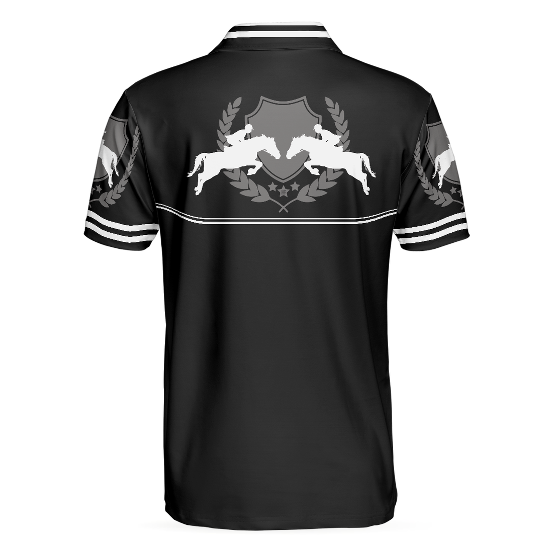 Put Your Fun On Your Saddle Horse Riding Polo Shirt Black And White Horse Riding Shirt For Men - 1