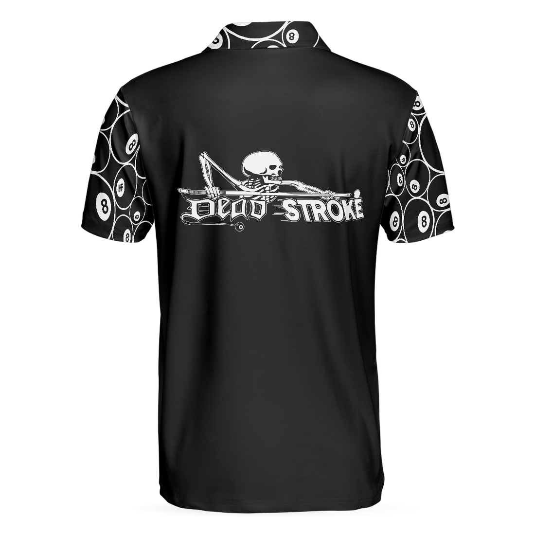 Billiards Skeleton Dead Stroke Short Sleeve Polo Shirt 8-ball Polo Shirt Best Billiards Shirt For Men - 1