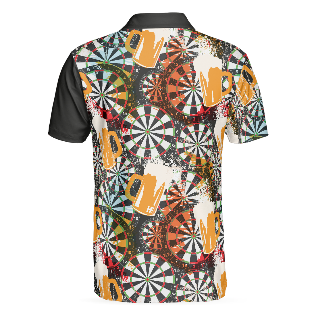 Play Darts And Drink Beer Short Sleeve Polo Shirt Colorful Dart Board Pattern Polo Shirt Best Beer Drinking Shirt For Men - 1