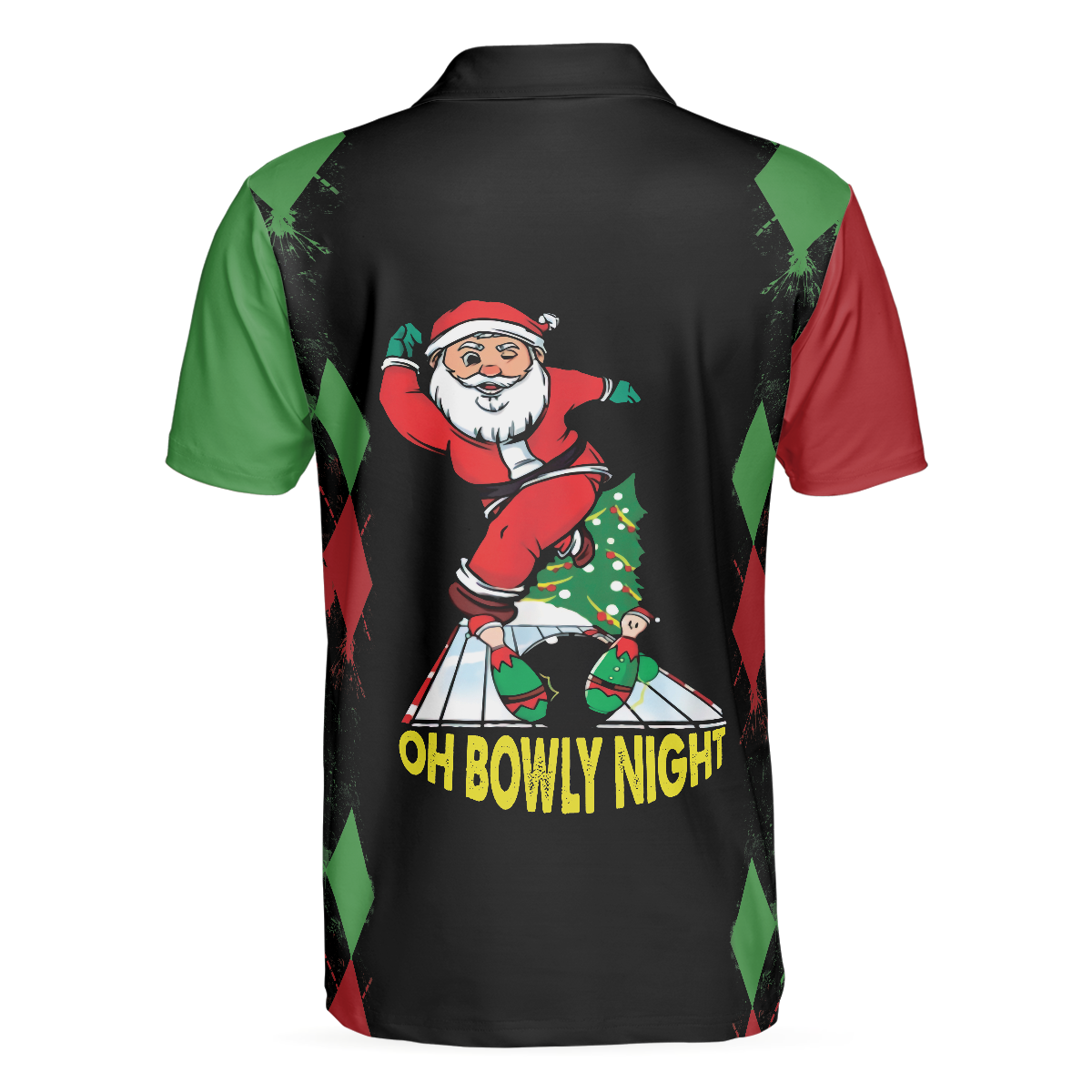 Bowly Night Polo Shirt Christmas Themed Polo Shirt Design Best Christmas Gift Idea For Bowling Lovers - 2