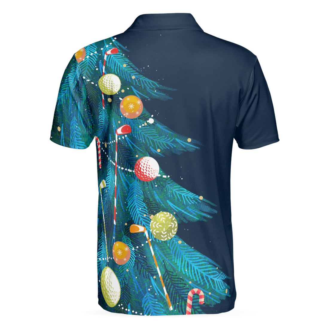 Christmas Golf Polo Shirts- Mens Golf Polo Shirts Short Sleeve- Christmas Tree Pattern Shirt Dry Fit- Christmas Shirt Idea Gift For Men - 1