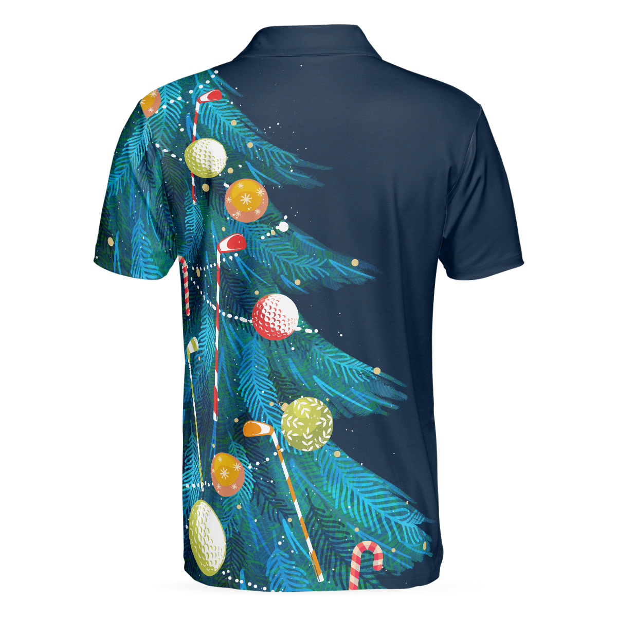 Christmas Golf Polo Shirts- Mens Golf Polo Shirts Short Sleeve- Christmas Tree Pattern Shirt Dry Fit- Christmas Shirt Idea Gift For Men - 2