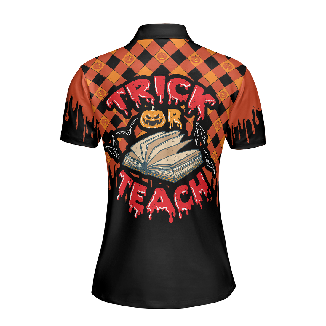 Trick or Teach Short Sleeve Women Polo Shirt Halloween Shirt For Women - 1