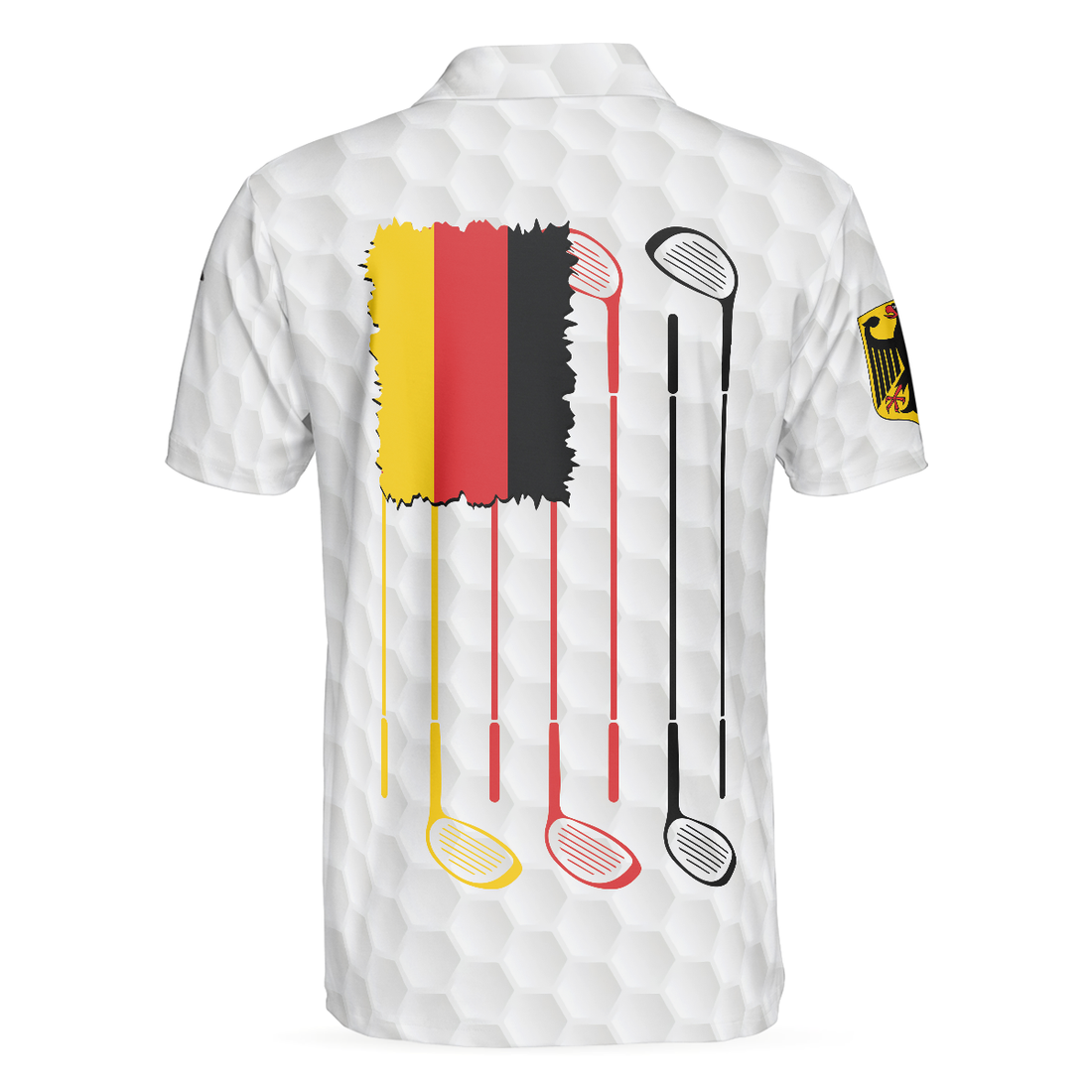 Golf Germany Flag Polo Shirt White Golf Pattern Polo Shirt German Golf Shirt For Men - 1