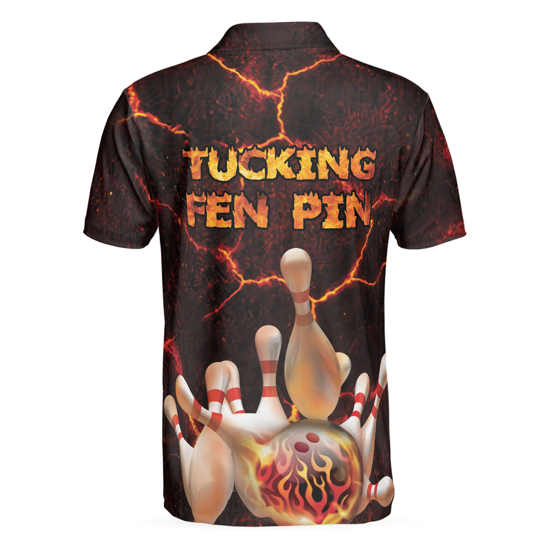 Tucking Fen Pin Polo Shirt Skull Bowling Polo Shirt Design Scary Halloween Gift For Bowling Lovers - 1