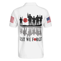 Lest We Forget Veteran Polo Shirt White American Flag Veterans Day Shirt Best Gift For Veterans - 2