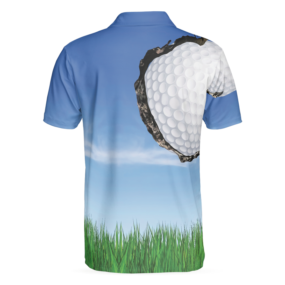 Swing Polo Shirt Blue Golf Ball Pattern Polo Shirt For Golfers Best Golf Polo Shirt For Hot Weather - 1