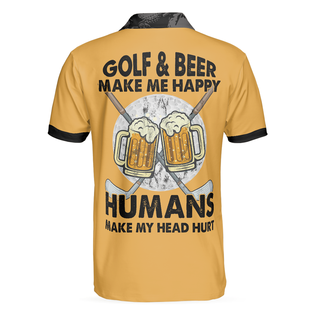 Golf  Beer Make Me Happy Polo Shirt Funny Drinking Golf Polo Shirt For Men Best Beer Golf Polo Shirt - 1