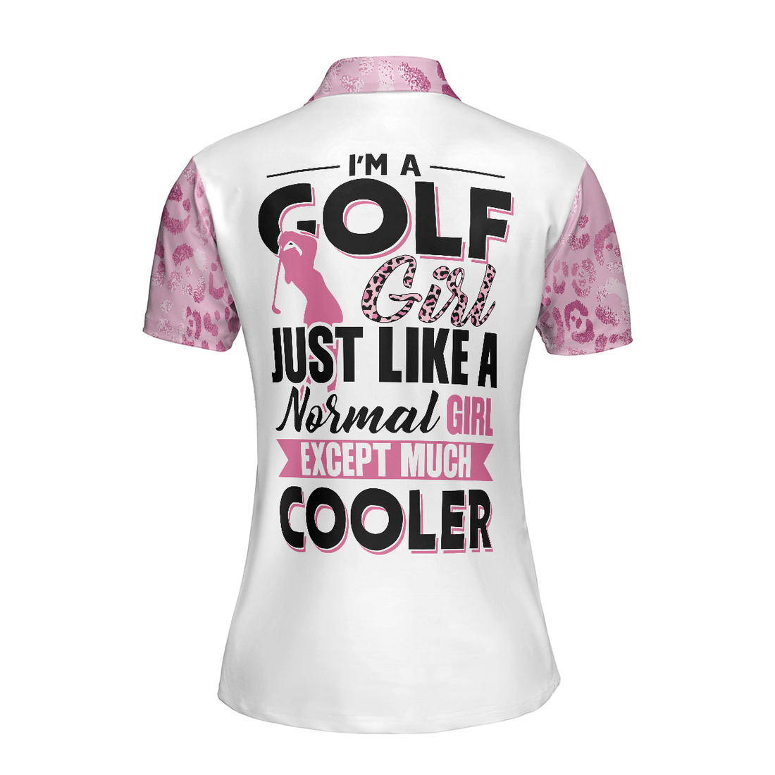 Golf Girls Are Cooler Leopard Pattern Short Sleeve Women Polo Shirt Pink Argyle Pattern Golf Shirt For Ladies - 1