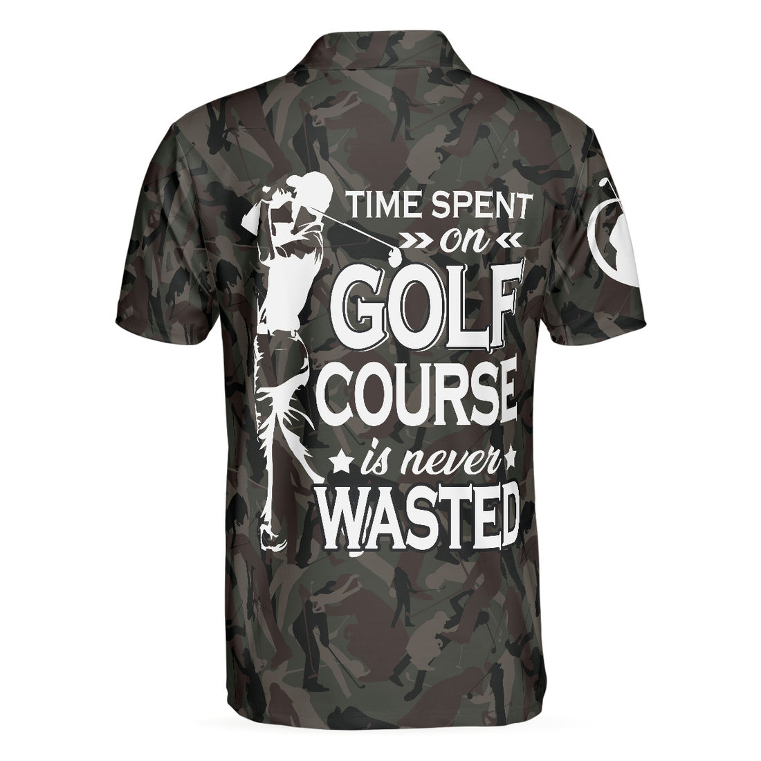 Time Spent On Golf Course Polo Shirt Camouflage Golf Shirt With Sayings Best Golf Shirt For Men - 1