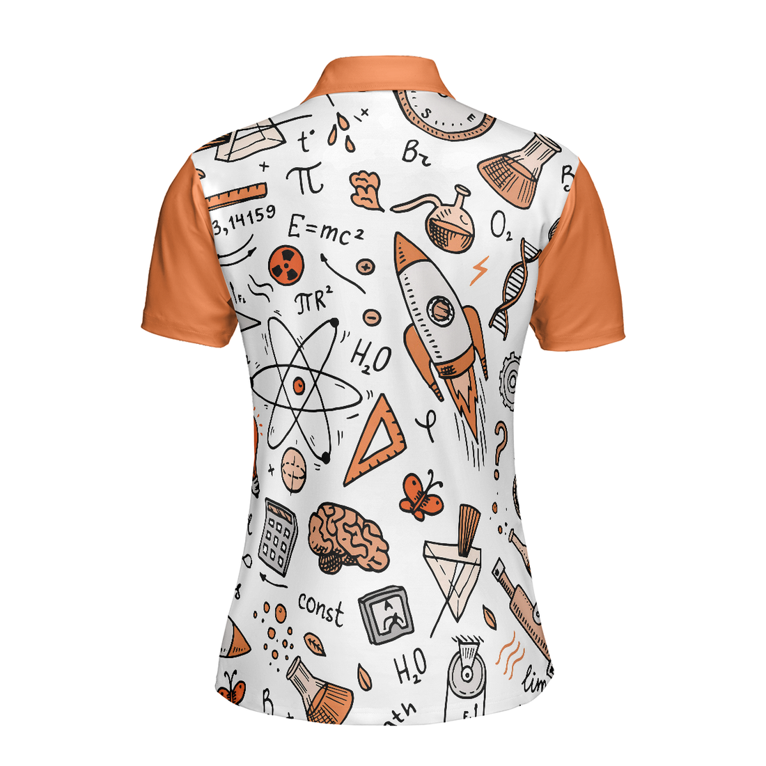 Physic Subject In Orange Short Sleeve Women Polo Shirt Physic Shirt For Women Gift For Physic Teachers - 1