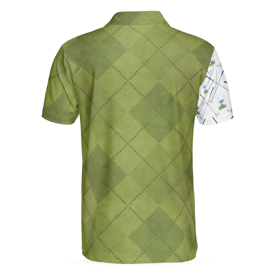 Golf Pattern Green And White Polo Shirt Golf Club Argyle Pattern Skull Polo Shirt Best Golf Shirt For Men - 1